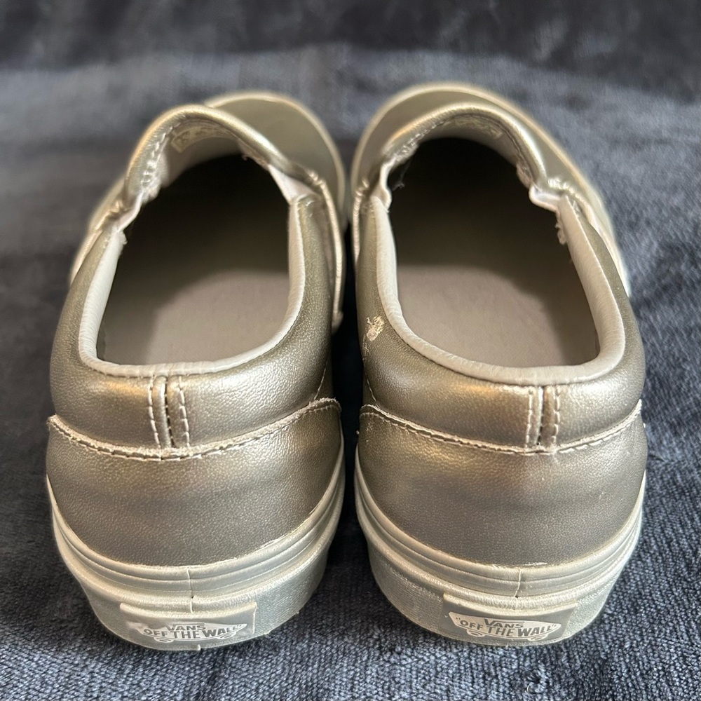 Vans - Silver Slip-Ons - Women’s 8.5 - Picture 4 of 9